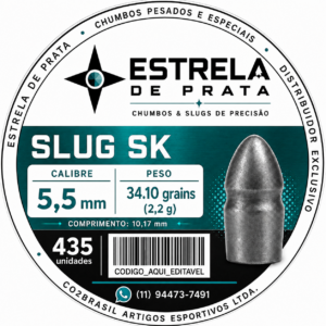 Chumbo SK Ogival 5,5mm 34,10 grains - Estrela de Prata