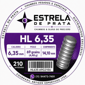 Chumbo HL 6,35mm Estrela de Prata - 69 grains