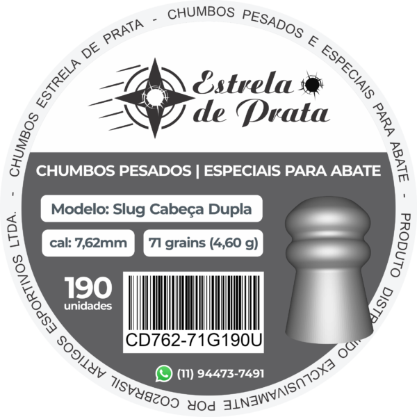 Chumbo Cabeça Dupla 71 Grains 7,62mm