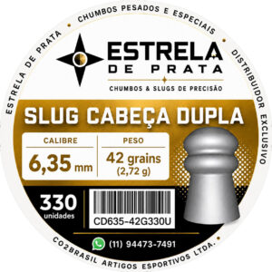 Etiqueta da embalagem de chumbo cabeça dupla 6,35mm Estrela de Prata - 330 unidades