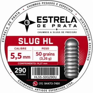 Chumbo HL Extrapesado 5,5mm Estrela de Prata - 50 grains - embalagem com 290 unidades
